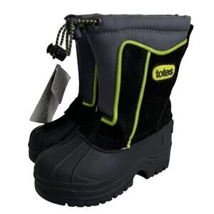 totes Kids Black and Gray Rain & Snow Boots